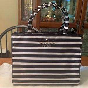 New Kate Spade Black/White Striped Crossbody